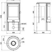 Piec wolno stojący INVICTA NEOSEN 3 szyby czarny ref. 6488-37