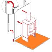 Charnwood - Emaliowana blacha pod piec 110x120cm gr. 16mm