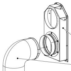 Doprowadzenie powietrza z dołu 125 mm, bez płyty obrotowej
