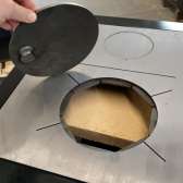 Kuchnia węglowa Moravia TP 9114 Sofie z widocznym ogniem