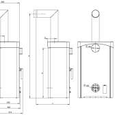 Piec z płytą do gotowania Austroflamm Pallas Back 9kW obudowa stalowa