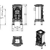 Piecokominek Nordflam Verdo, wolnostojący piec na drewno